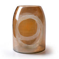 Vaas met ringen 'janine' bruin h20 d15 cm