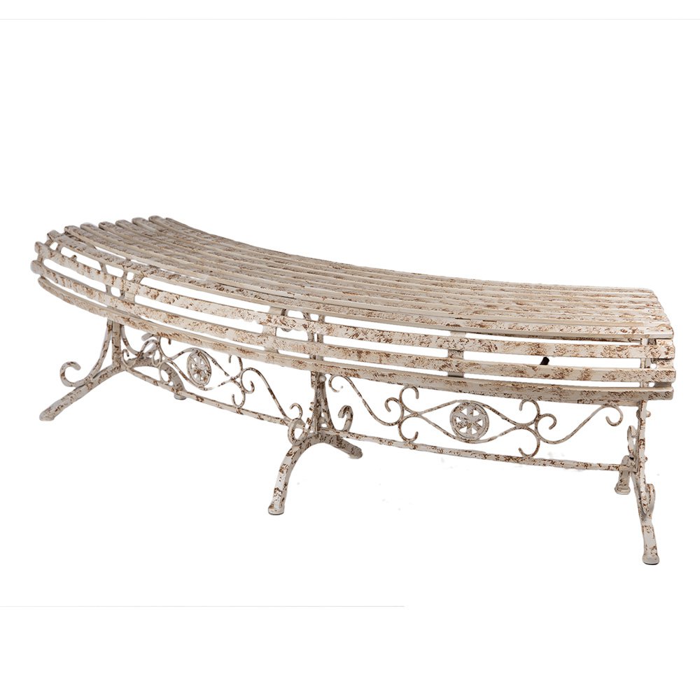 Tuinbank 157x55x48 cm Beige Metaal