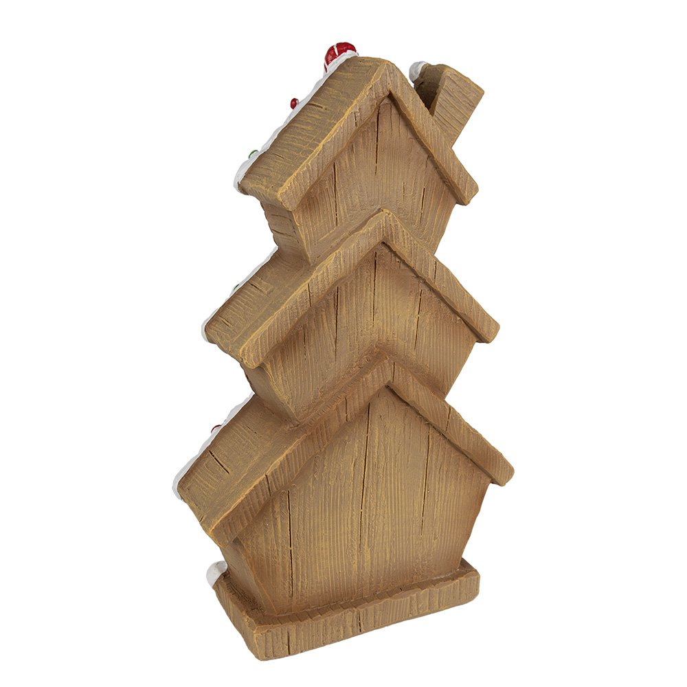 Gingerbread house met LED 24x11x41 cm Bruin Kunststof Peperkoekhuisje