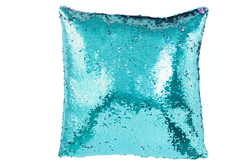 J-Line kussen Omkeerbaar Sequin - textiel - blauw/paars