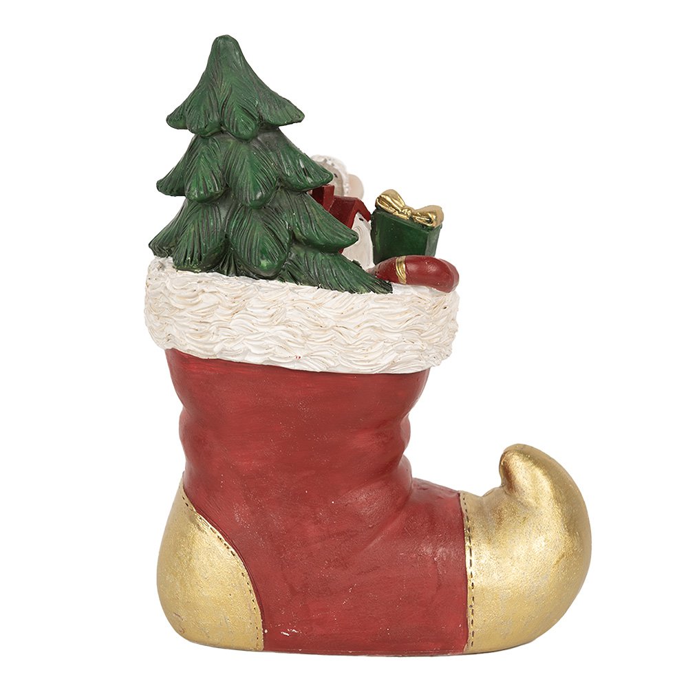 Kerstdecoratie met LED-verlichting Laars 14x10x19 cm Rood Polyresin Muis