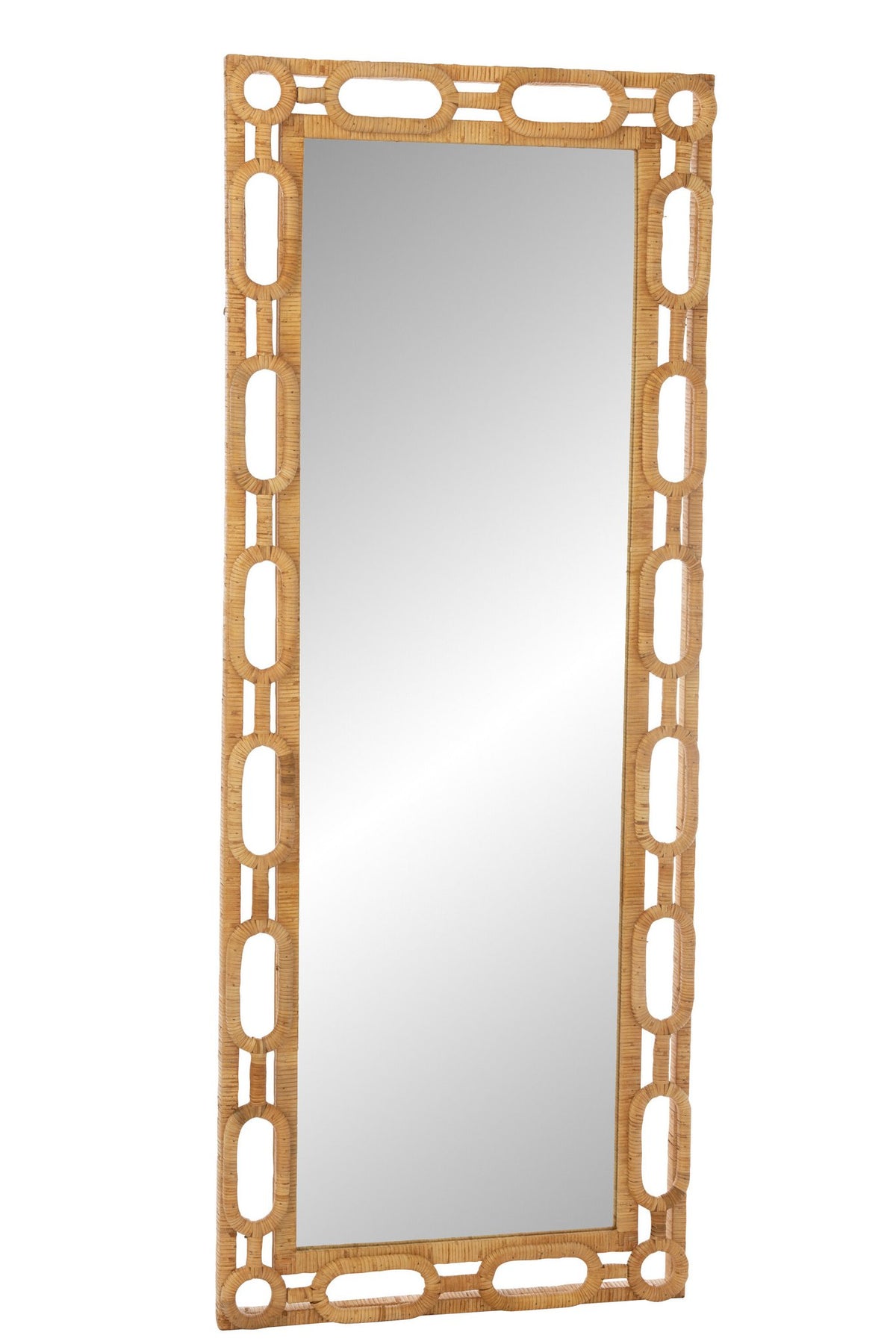 J-Line spiegel Ring - hout - naturel - L