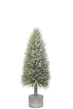 J-Line Kerstboom B+Led Kunststof Sneeuw Groen Medium