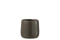 J-Line bloempot Effen - keramiek - grijs - small - Ø 12 cm