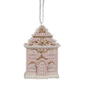 Kersthanger Gingerbread house 6x4x9 cm Roze Polyresin Kerstboomversiering