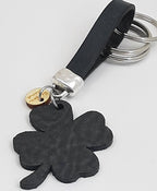 Sleutelhanger Clover leer antiek grijs