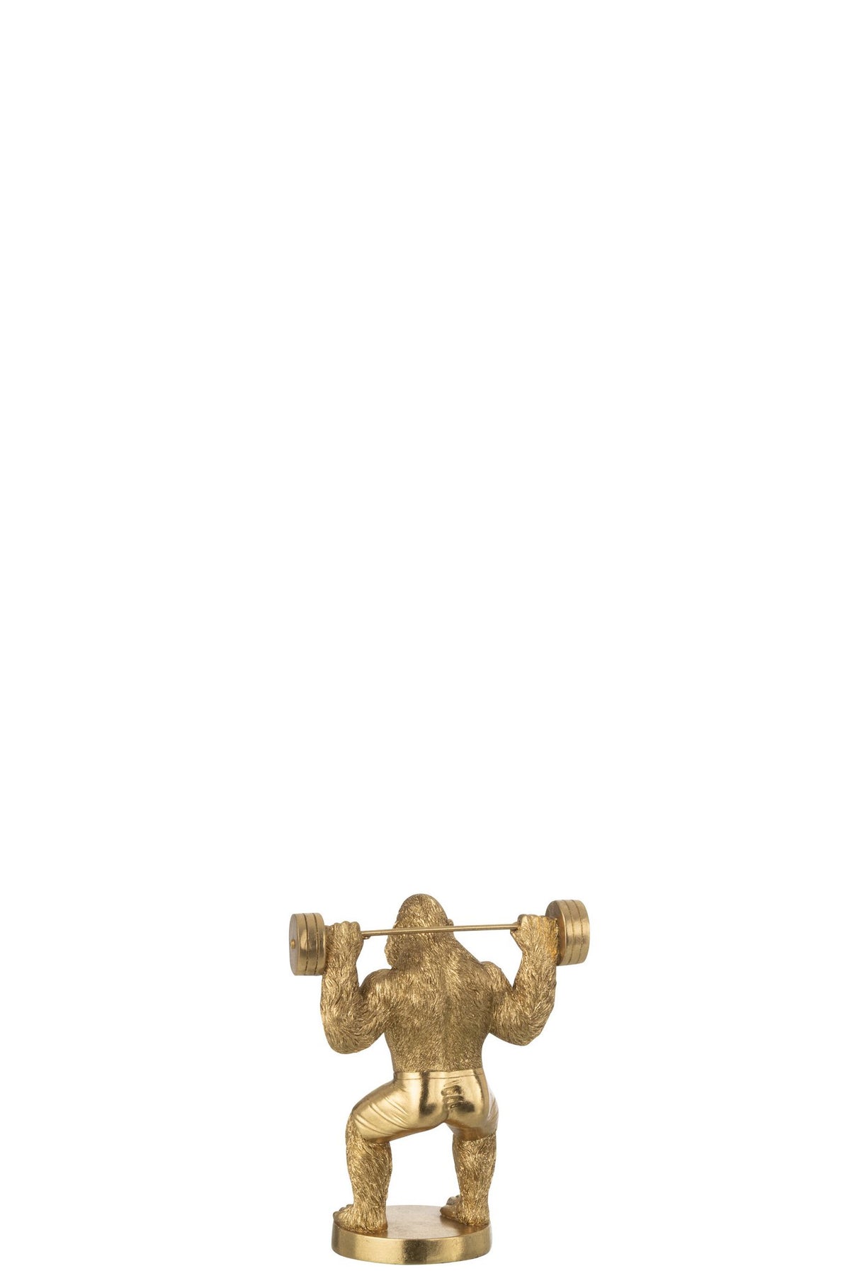 J-Line decoratie Gorilla Gewichtheffen - polyresin - goud - S