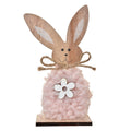 Decoratie Beeld Konijn 14 cm Bruin Roze Hout