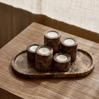 Marmer tray ovaal 30x15cm bruin