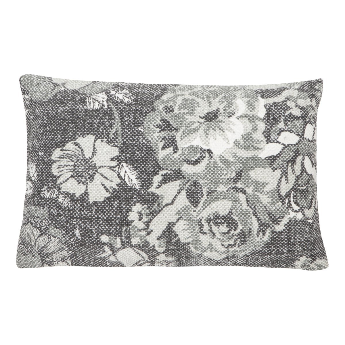 Vintage Flower kussen grijs 35x50cm