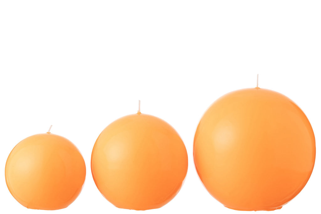 J-Line Kaars Bol Wax Fluo Oranje - 50 Uur