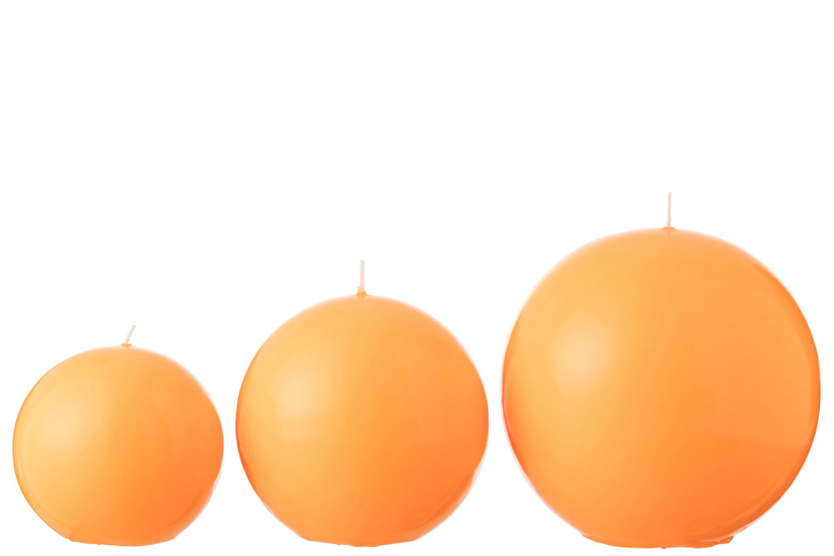 J-Line Kaars Bol Wax Fluo Oranje - 50 Uur