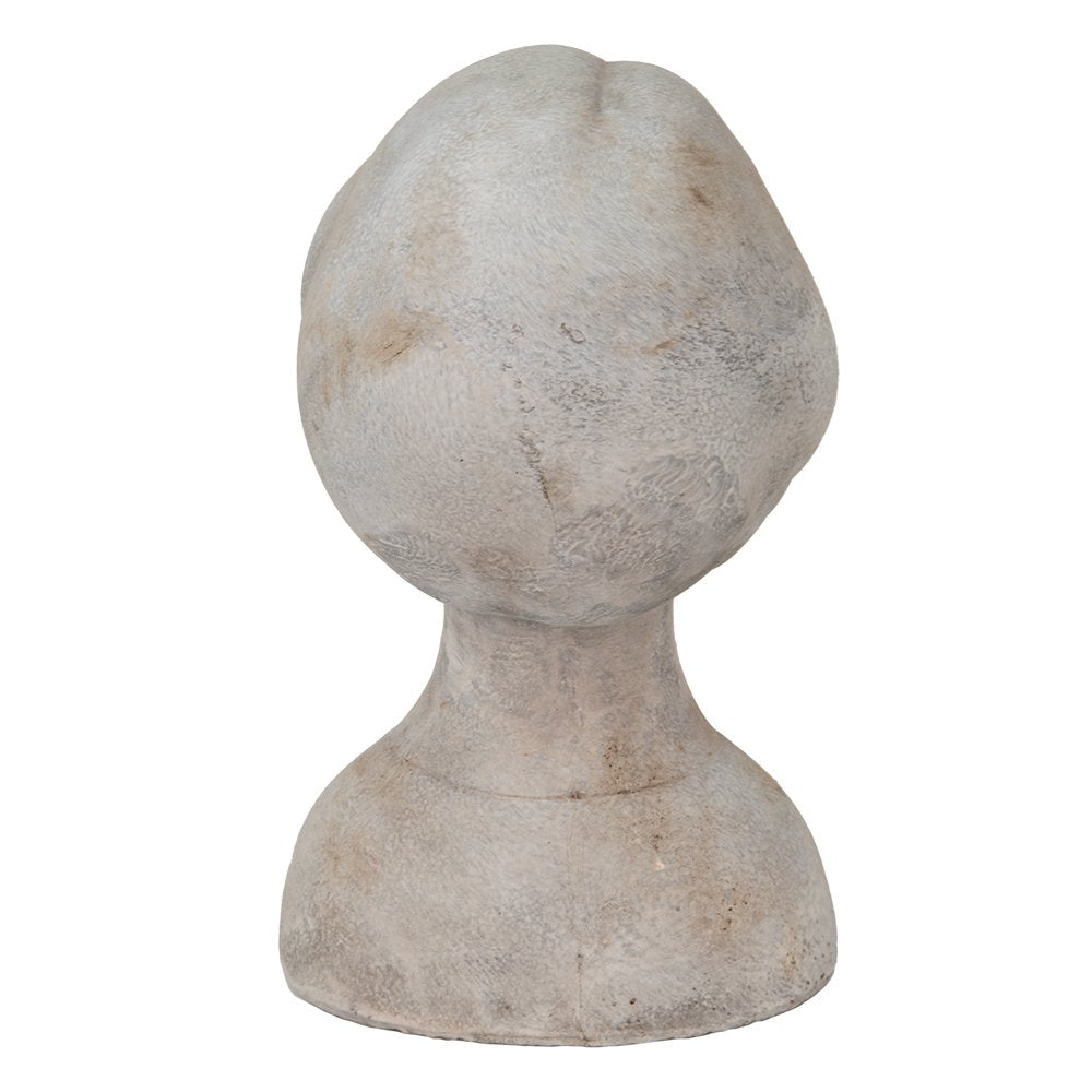 Buste meisje 11x10x18 cm beige steen