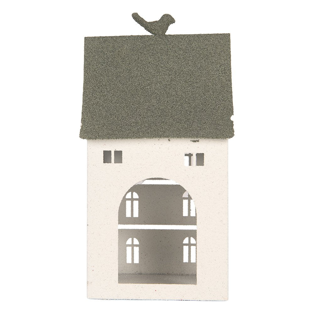 Decoratie Beeld Huis 20x20x39 cm Wit Metaal