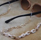 Brillenkoord acrylic chain verguld