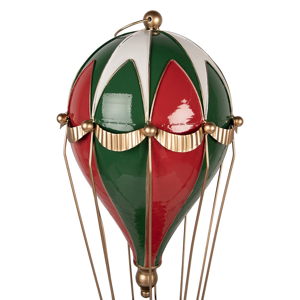 Kerstdecoratie Beeld Luchtballon Ø 28x66 cm Rood Metaal