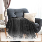 Zachte chenille plaid – deken – wafelgeweven polyester – 130x180cm eenpersoons