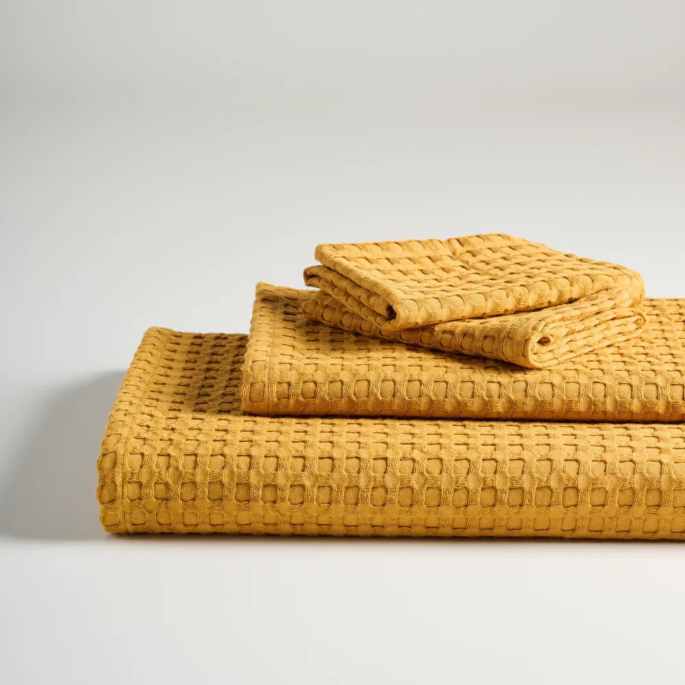 Katoenen bamboe wafelhanddoek - Badset