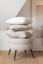 J-Line kussen Teddy Bouclé - polyester - donkerbeige