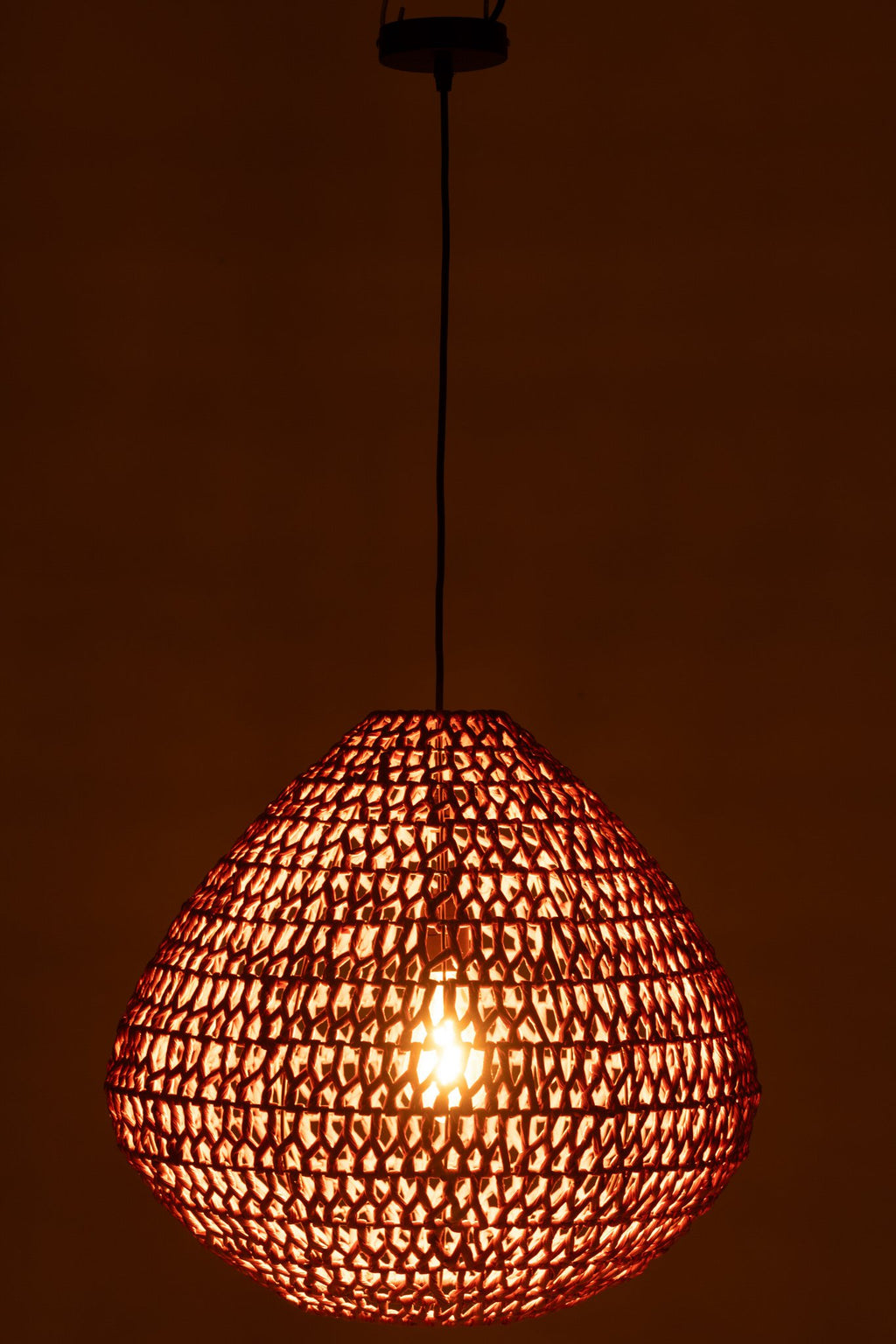 J-Line Plafondlamp Metaal Getwist Oranje
