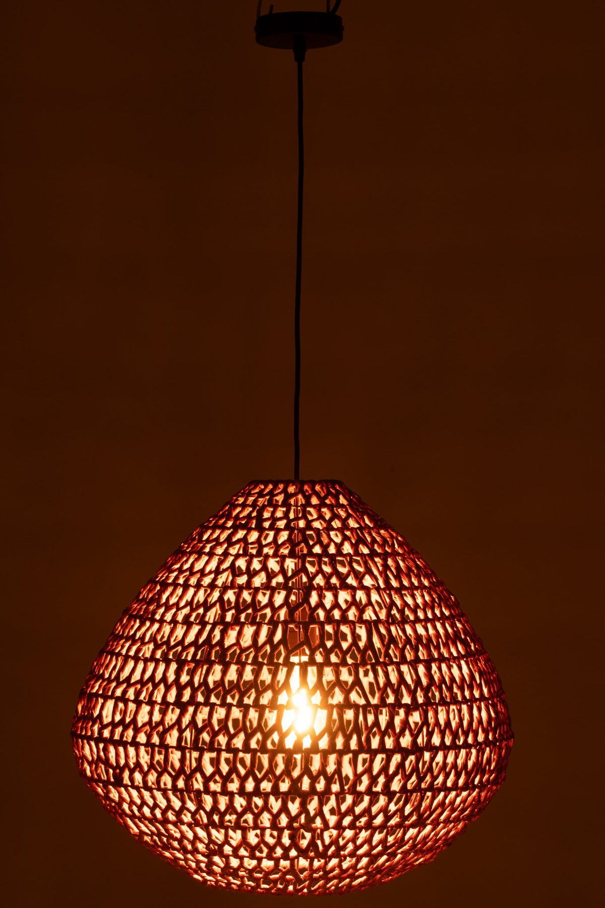 J-Line Plafondlamp Metaal Getwist Oranje