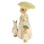 Beeld Konijn 21 cm Bruin Groen Polyresin