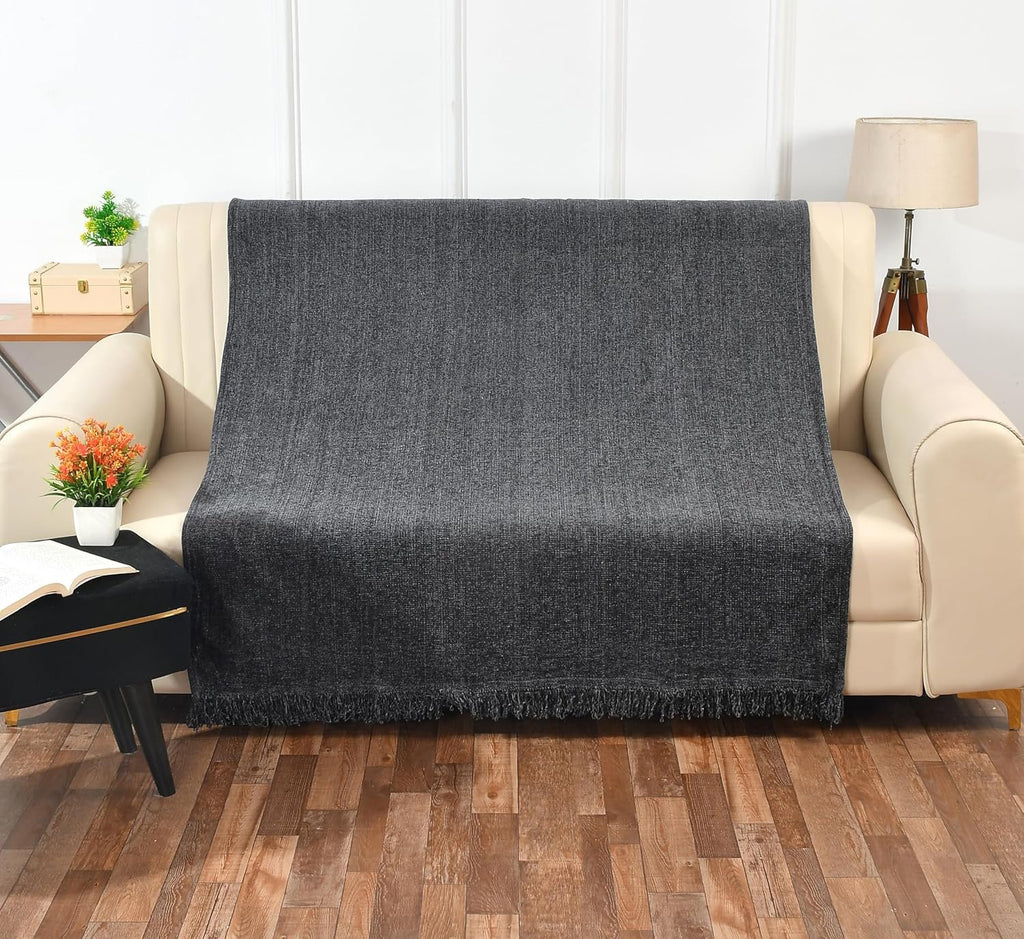 Zachte chenille plaid – deken – wafelgeweven polyester – 130x180cm eenpersoons