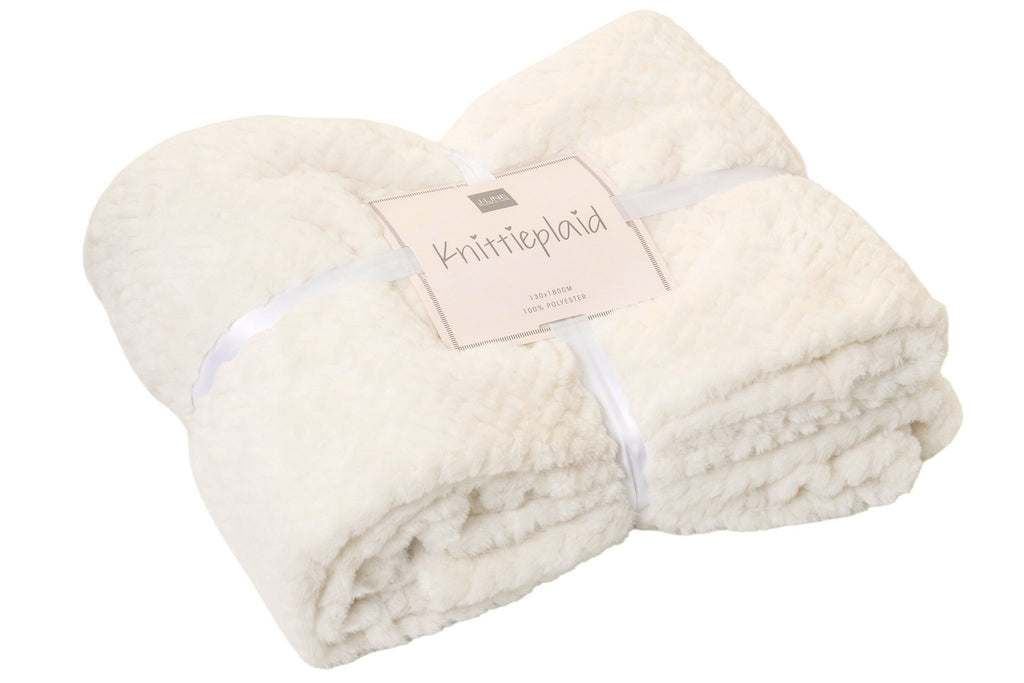 J-Line deken - polyester - wit