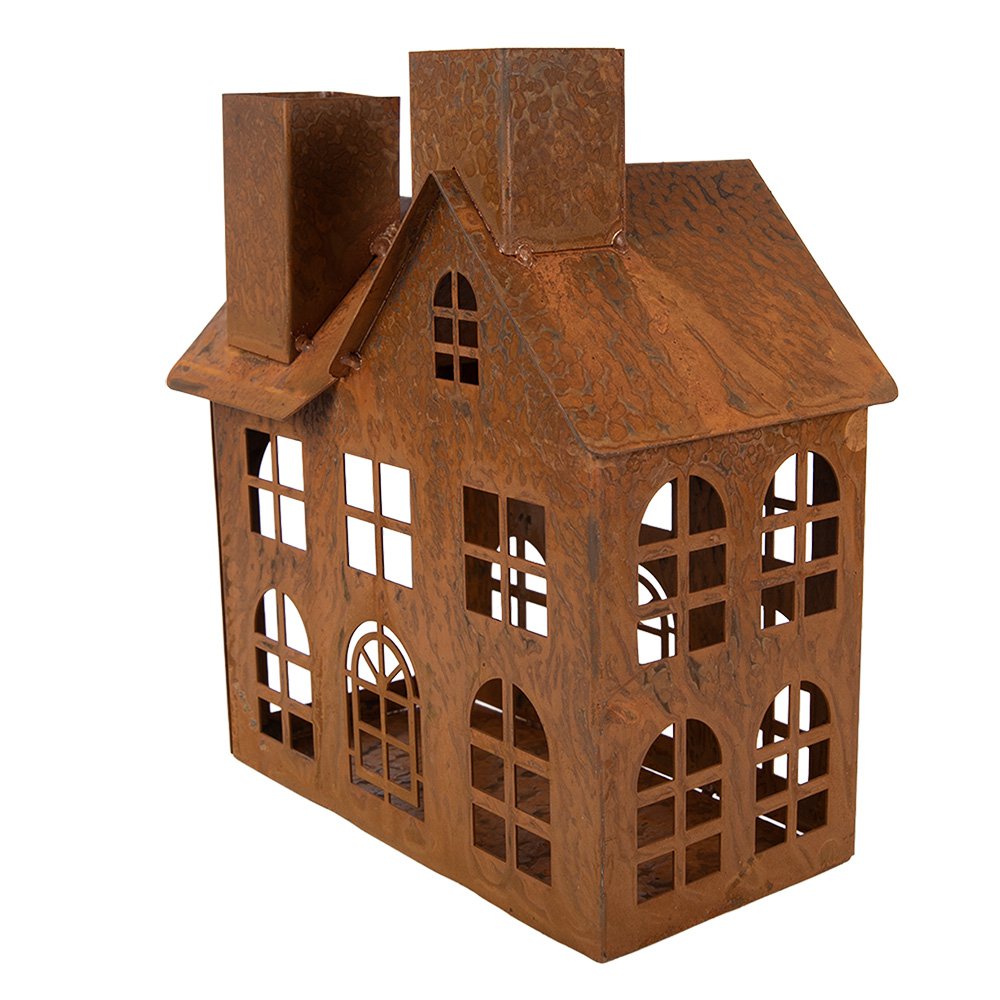 Decoratie Beeld Huis 17x9x22 cm Bruin Metaal