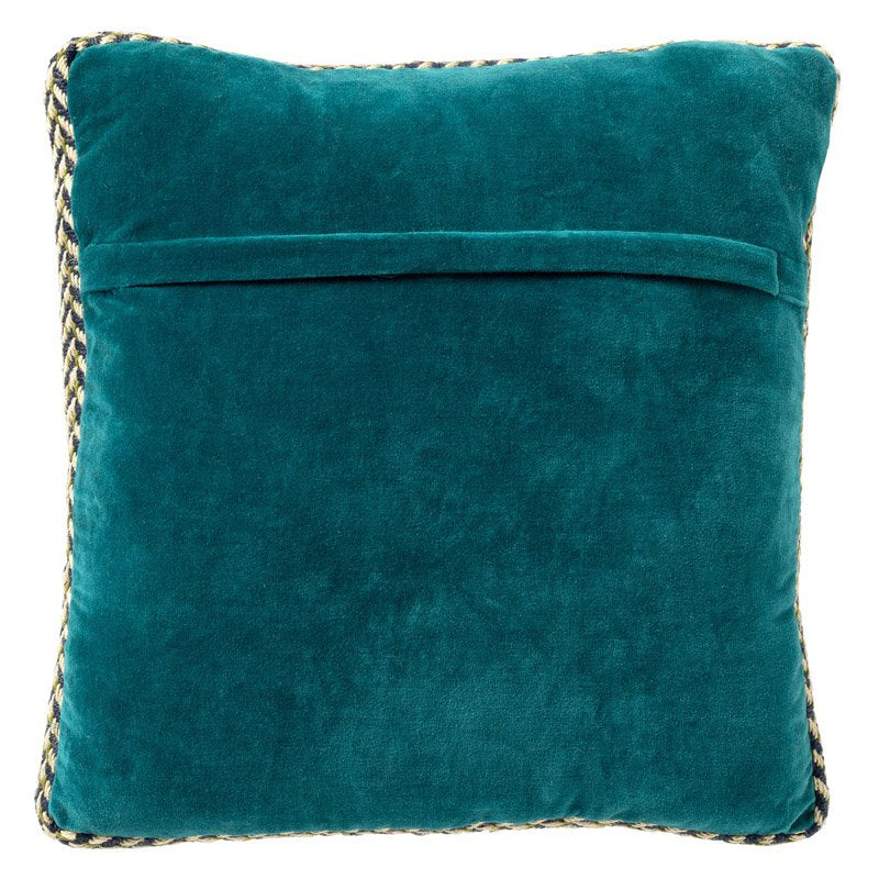 Dutch Decor Manoe - Kussen 45x45 cm - Jute rand - Deep Lake - Blauw