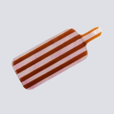 Artisano Platter Hand Klein 38x15 Magenta Strepen