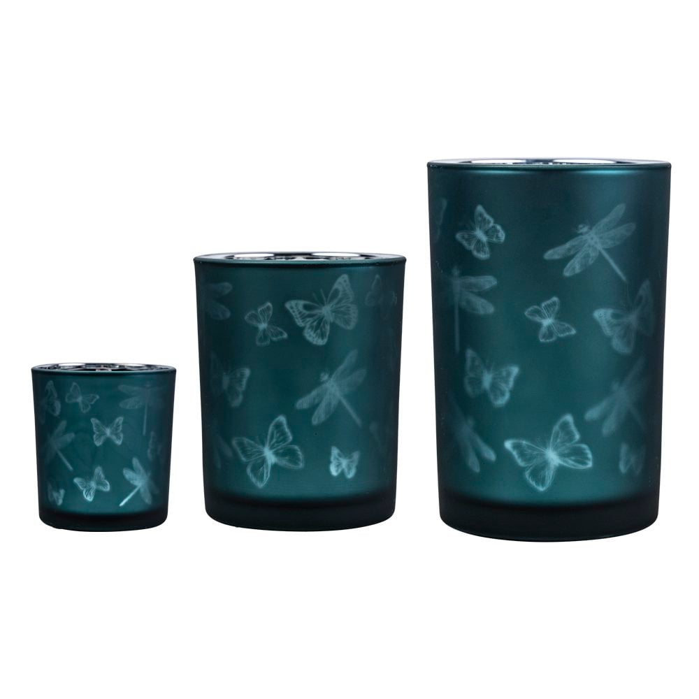 Theelichthouder insecten petrol large 18cm*