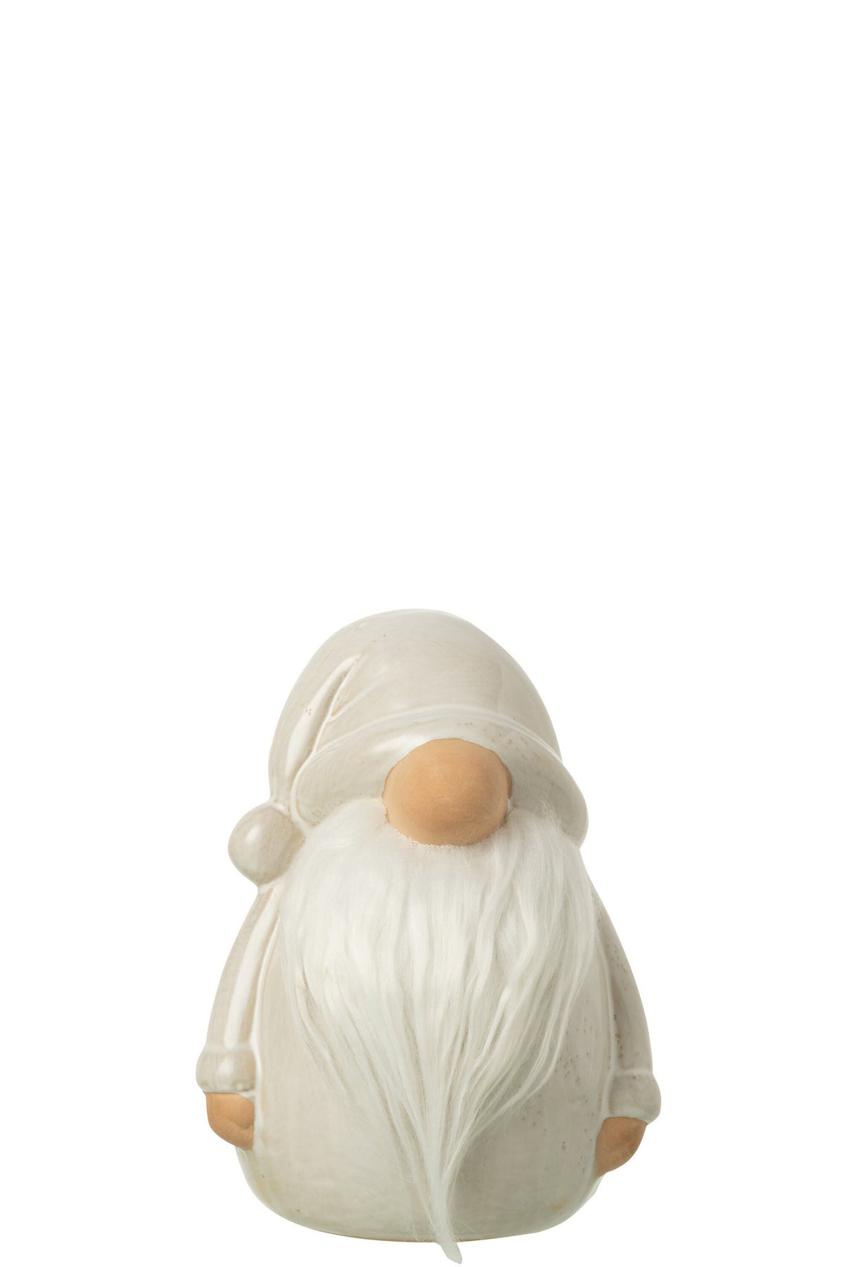 J-Line figuur Kabouter Baard - porselein - grijs - L