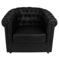 Fauteuil met Armleuning 80x75x72 cm Zwart Kunstleer