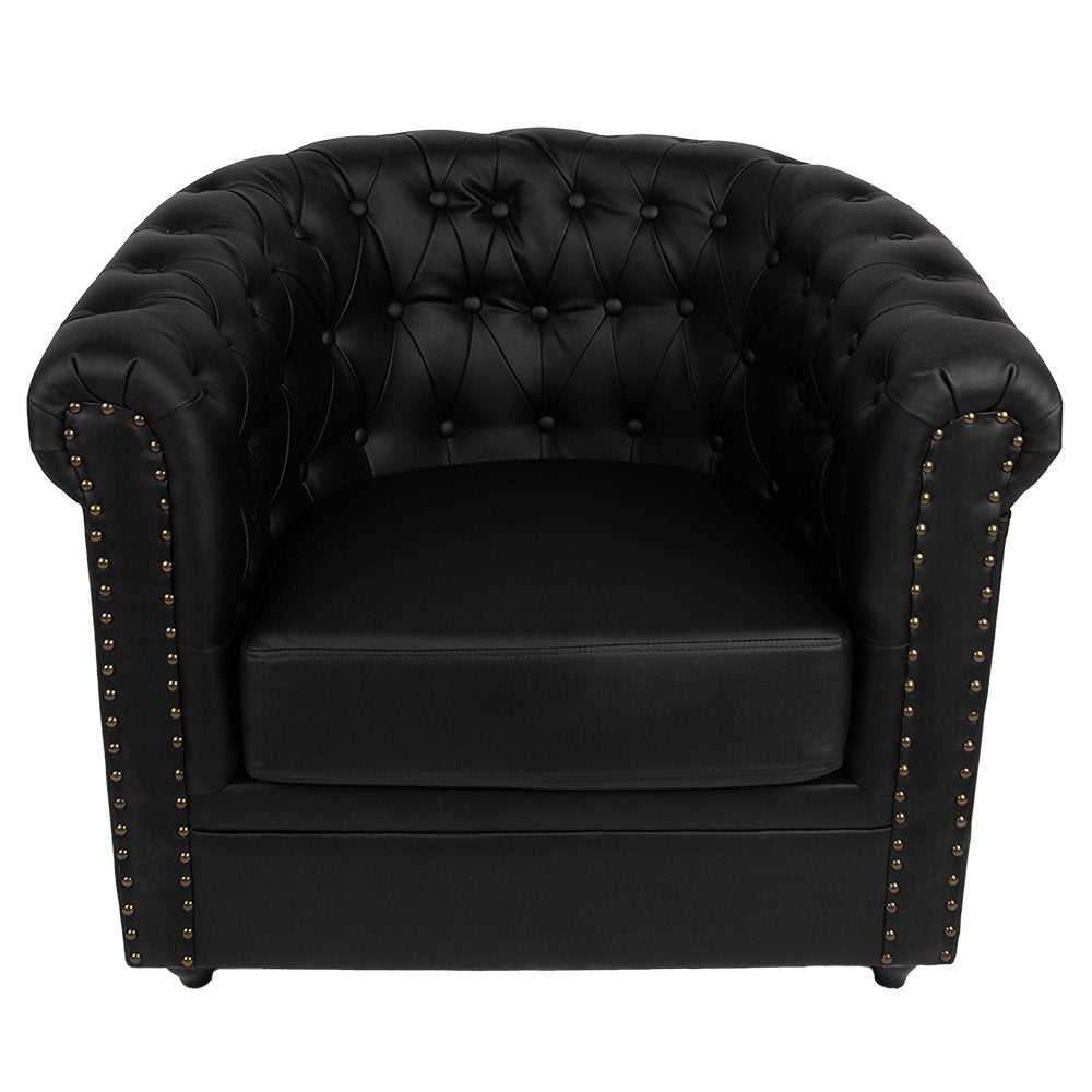 Fauteuil met Armleuning 80x75x72 cm Zwart Kunstleer
