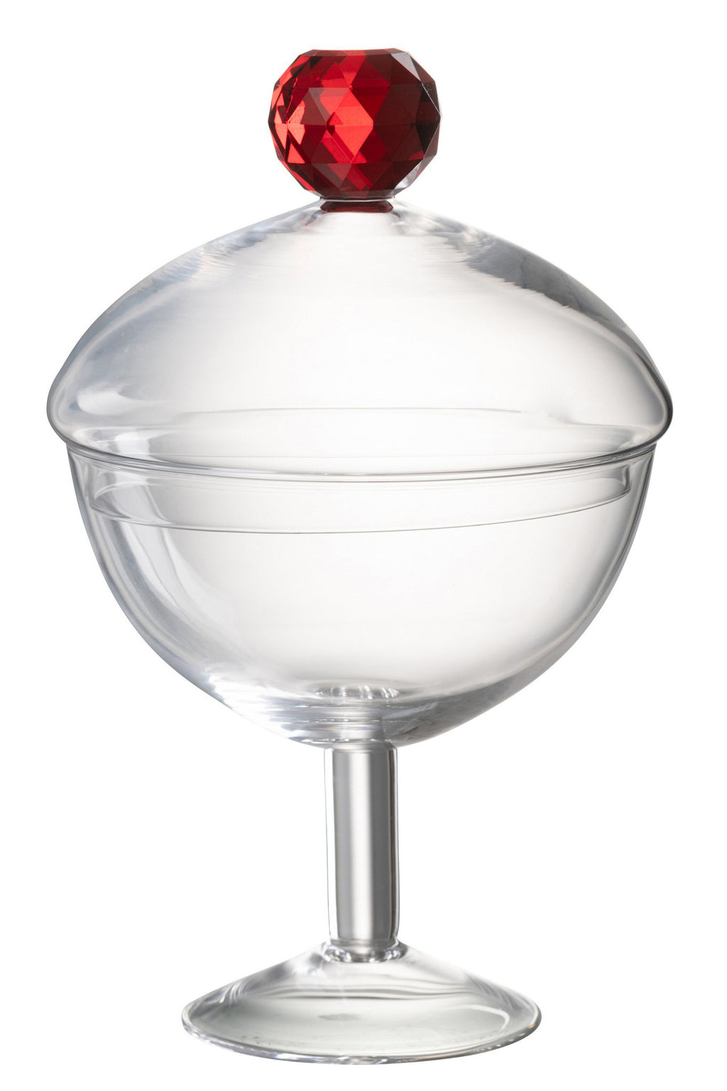 J-Line voorraadpot Diamant - kristalglas - roze/transparant - large