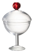 J-Line voorraadpot Diamant - kristalglas - roze/transparant - large