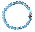 Dames armband Chalcedoon 6 mm met oneindige geluksknoop