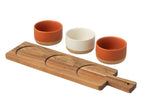 J-Line Tapasservies 3 Sets + Schaal In Doos Oranje/Wit