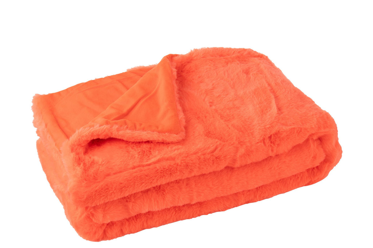 J-Line deken Cutie - polyester - fluo oranje