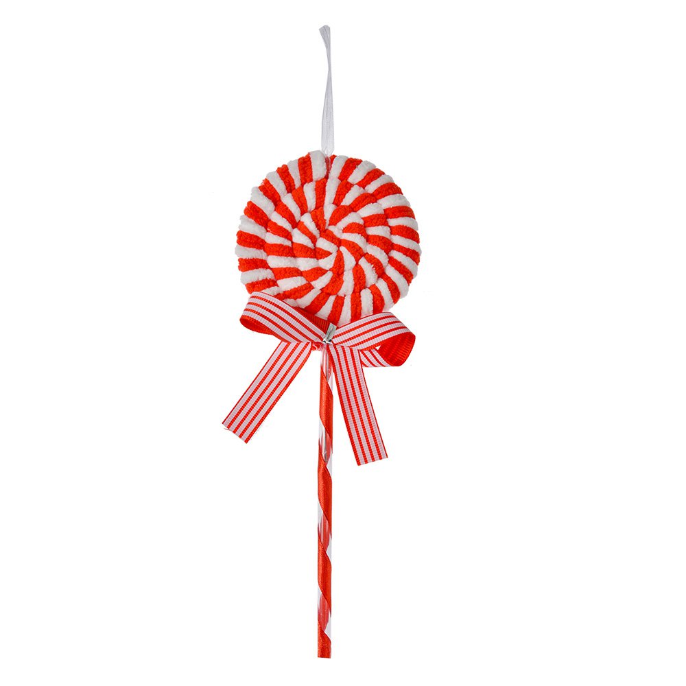Kersthanger Lolly 25 cm Rood Wit Kunststof