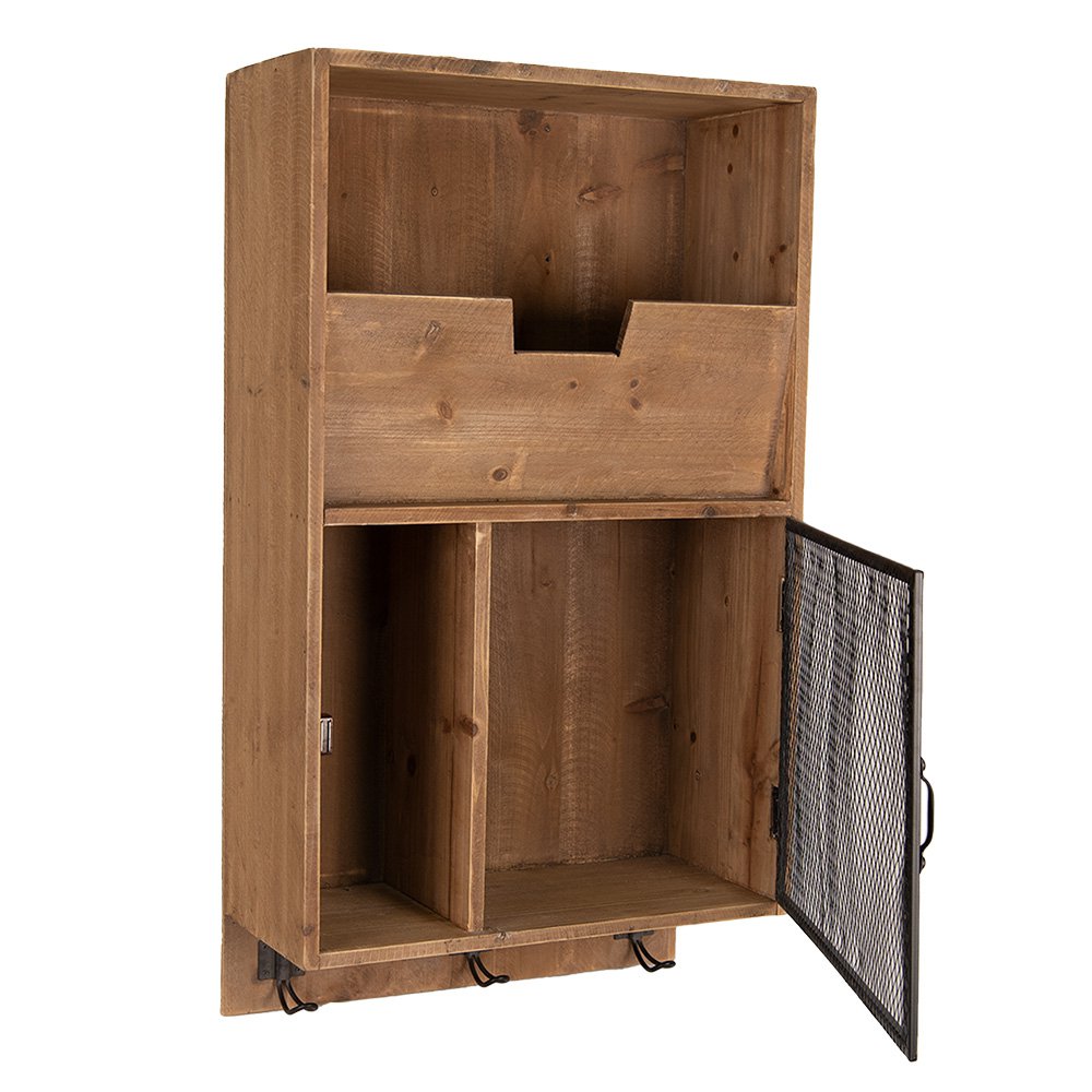 Wandrek 71 cm Bruin Zwart Hout Muurrek
