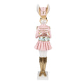 Decoratie Beeld Konijn 79 cm Beige Roze Kunststof