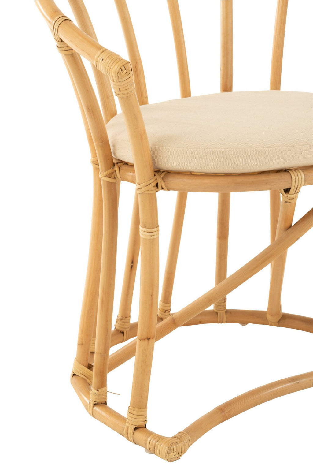J-Line stoel + kussen - jute/textiel - naturel/wit