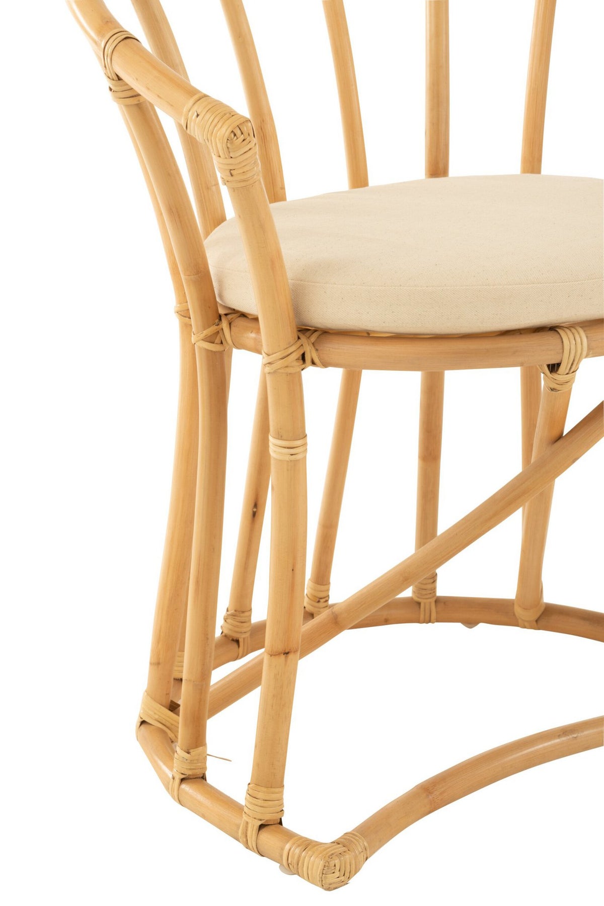 J-Line stoel + kussen - jute/textiel - naturel/wit
