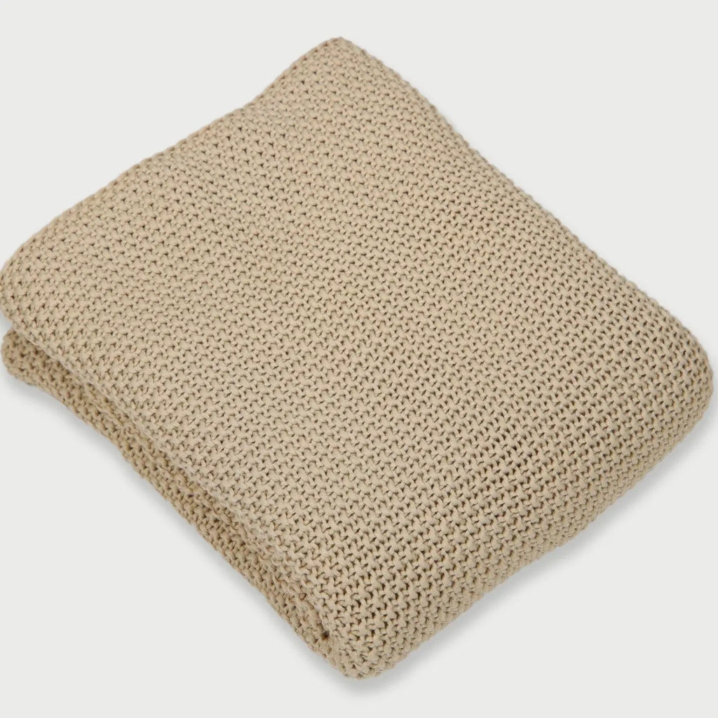 Gooi deken | Beige mos gebreide plaid van Sanctuary Living