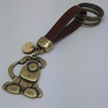I love dogs! sleutelhanger vintage bruin brons