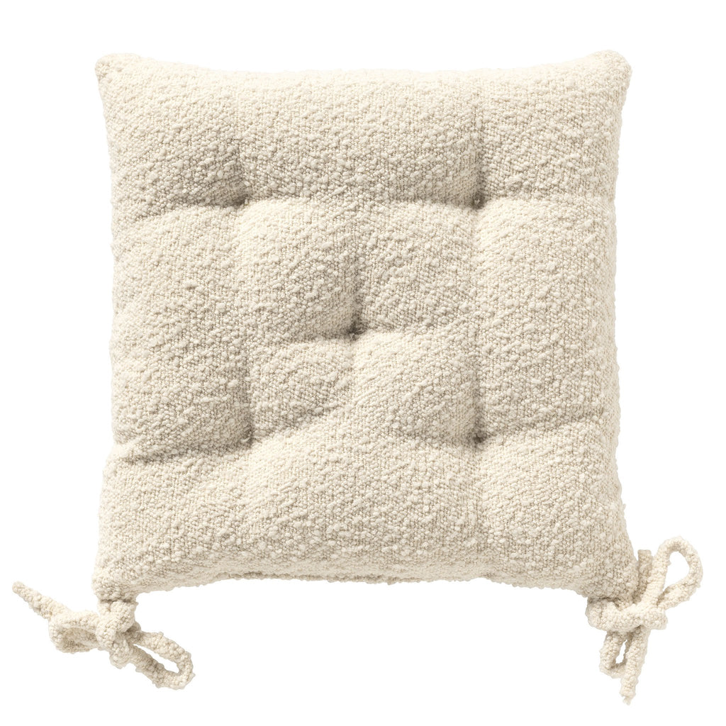 Dutch Decor Onno - Stoelkussen 40x40 cm - Bouclé - Sneeuwwitje - Wit