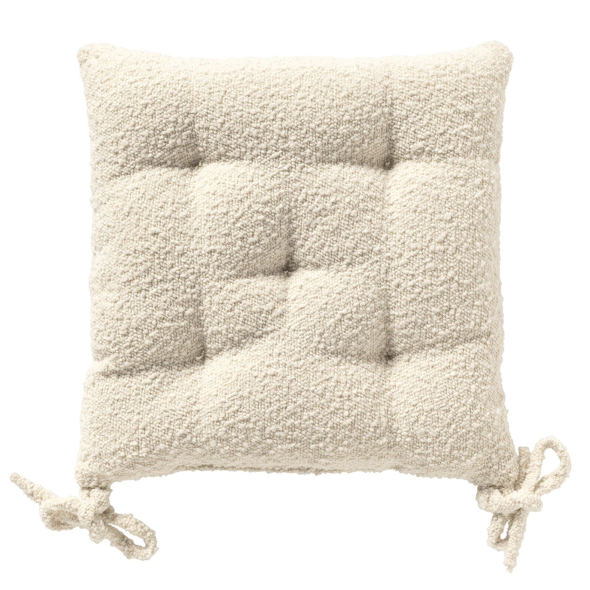 Dutch Decor Onno - Stoelkussen 40x40 cm - Bouclé - Sneeuwwitje - Wit