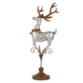 Decoratie Beeld Hert 24x24x68 cm Grijs Metaal